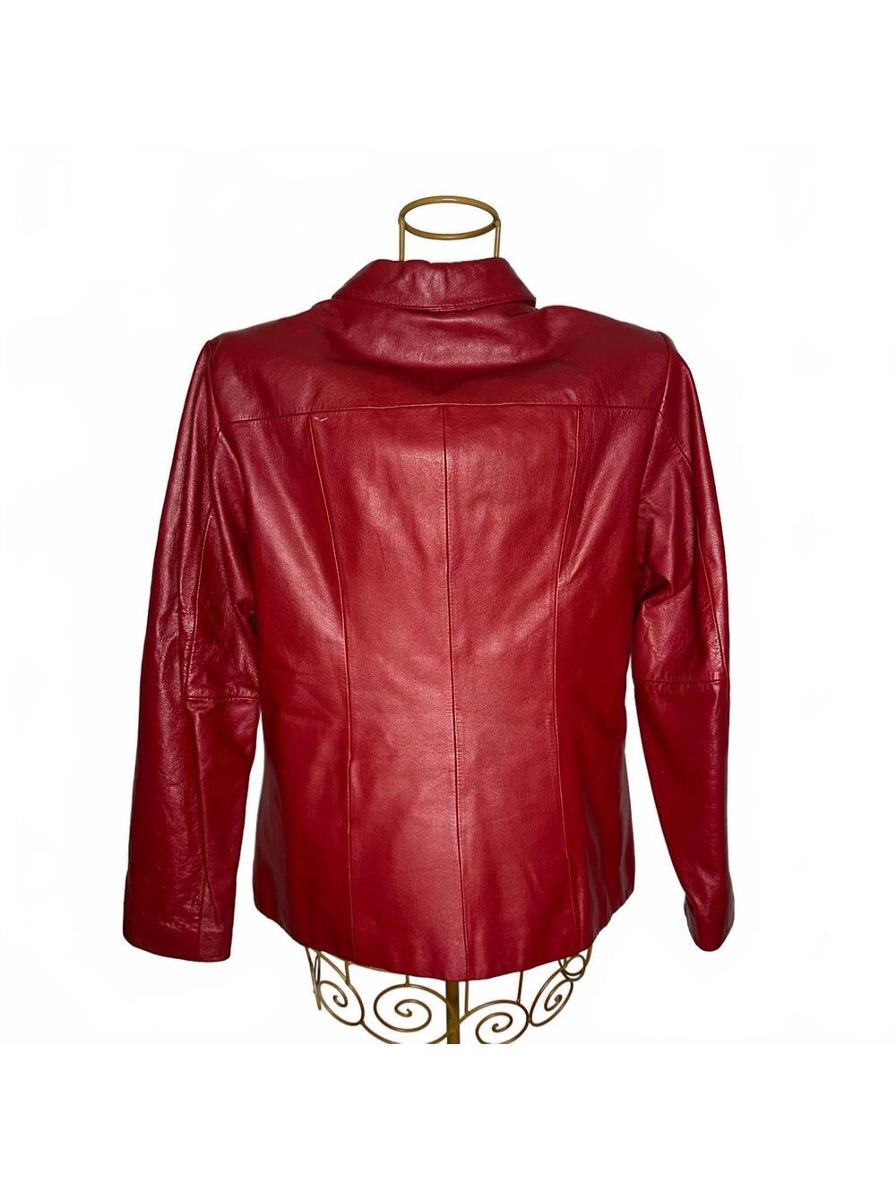 Wilsons Leather Cherry Red Genuine Leather Jacket L Removable Thinsulate Liner - Picture 5 of 9